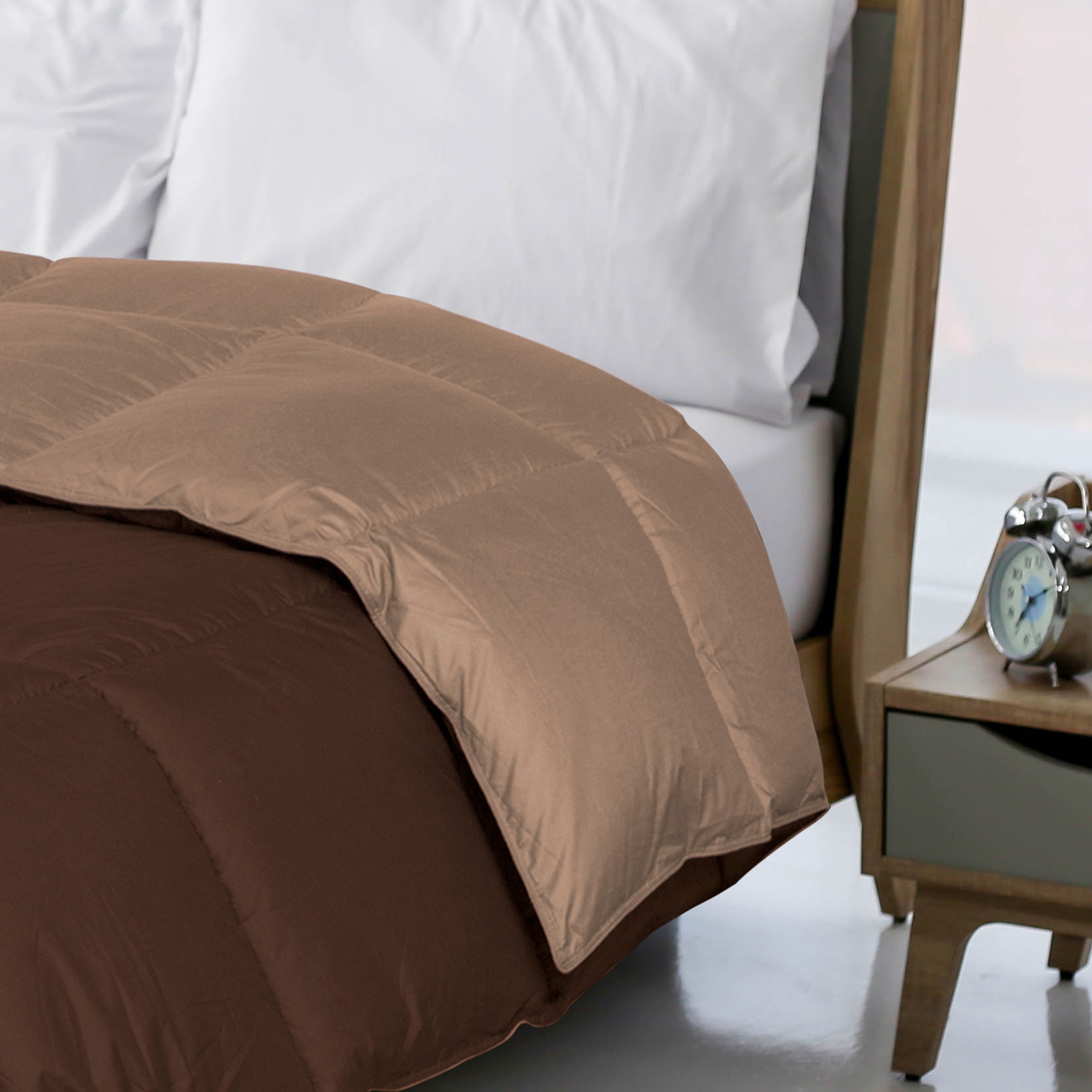 Superior Down Alternative Reversible Comforter, Full/ Queen, Taupe/ Choco - image 3 of 4