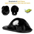 thumbnail image 3 of Barerun Women's Fuzzy Faux Fur Memory Foam Slippers House Shoes Black, 3 of 7