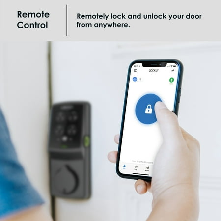 Lockly - Secure Plus Smart Lock Replacement Deadbolt with 3D Biometric Fingerprint/App/Physical Key - Matte Black