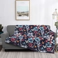 thumbnail image 2 of Uemuo Flowers ad Butterflies Printed Throw Blanket for Couch, Fluffy Fuzzy Blankets for Bed, Sofa, Cozy Flannel Faux Fur Blanket-80"x60", 2 of 6