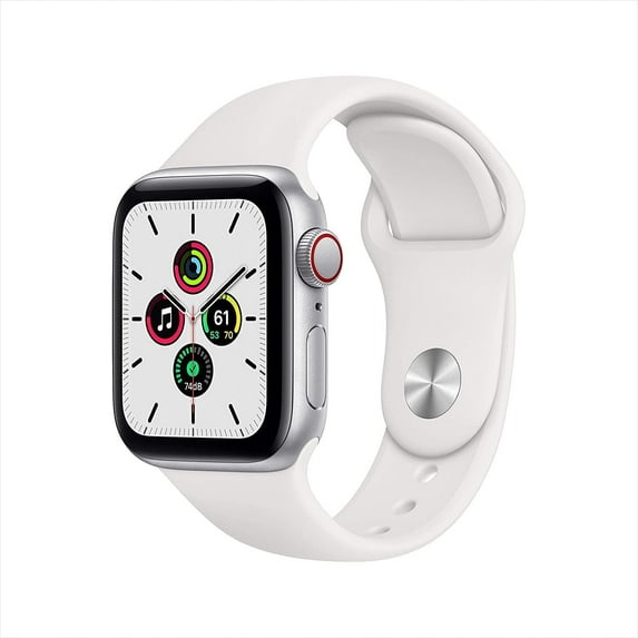 Pre-Owned Restored Apple Watch SE (GPS+Cellular, 40mm) - Silver Aluminum Case - White Sport Band