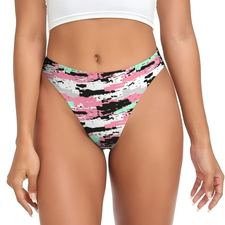 Thongs for Women - Digital Camouflage No Show Seamless Womens Thongs Underwear  Stretch G String Thongs for Women  Ladies Breathable Kawaii Thong Bikini Panties Briefs