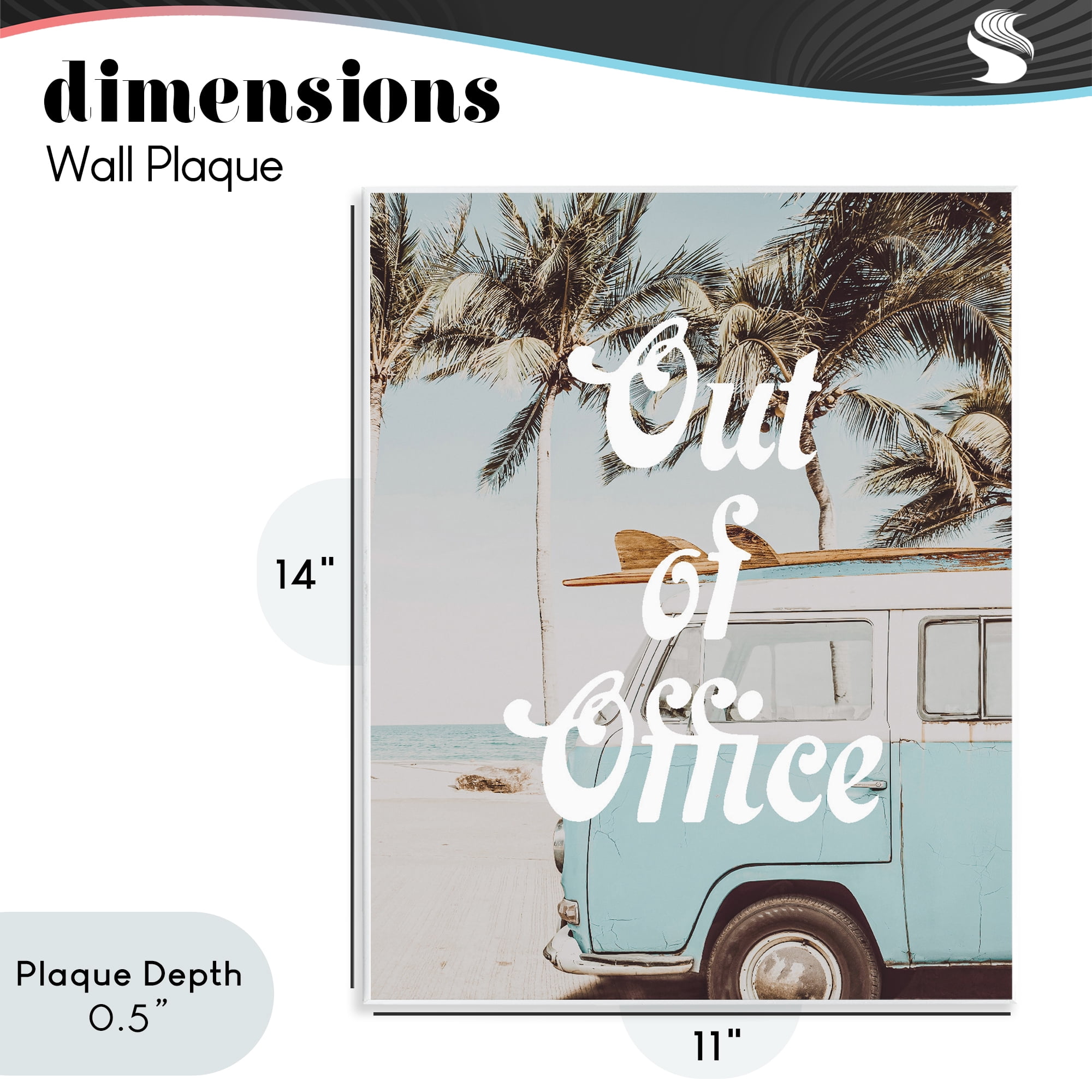 Stupell Industries Retro Out Of Office Beach Wall Plaque Art, design by Lil' Rue
