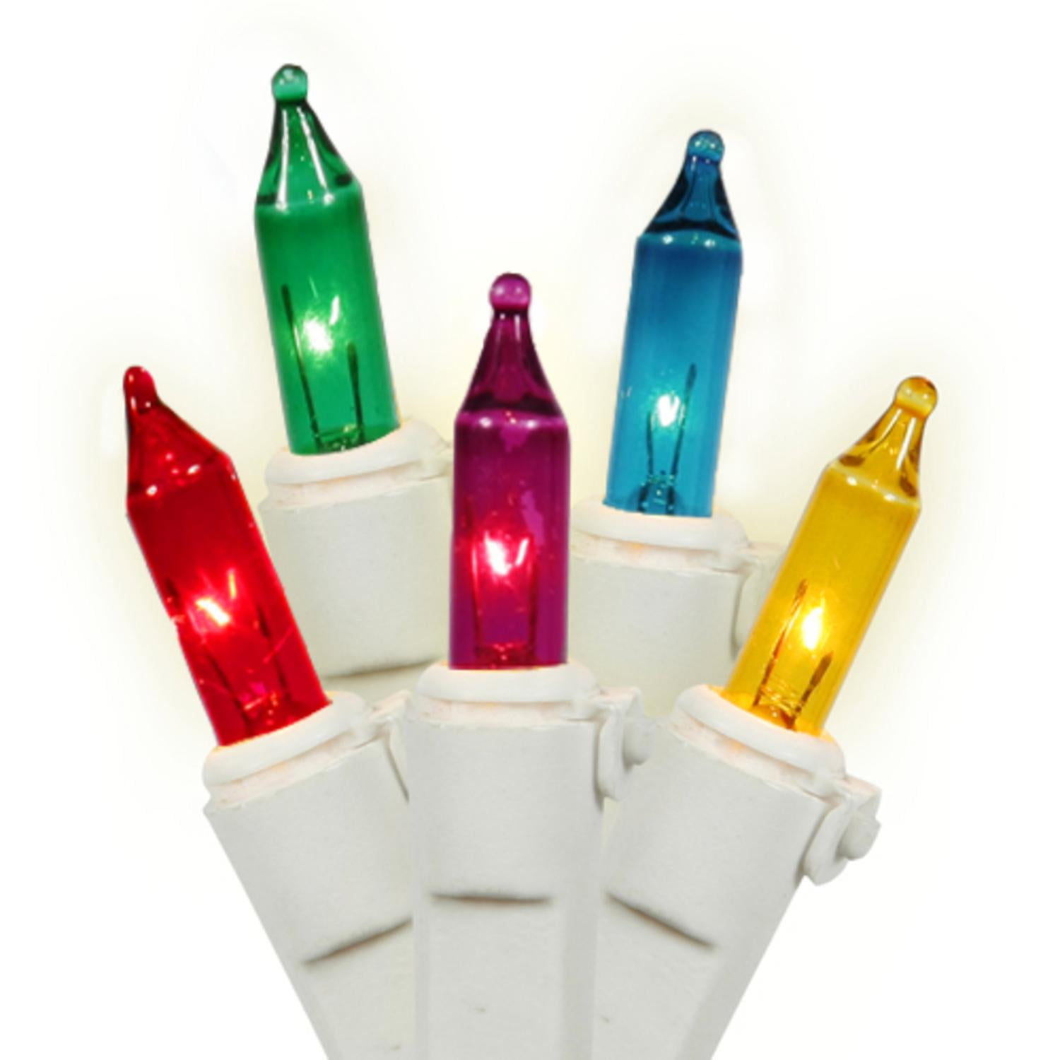 Set of 150 HeavyDuty Multi Mini Christmas Lights White Wire Connect