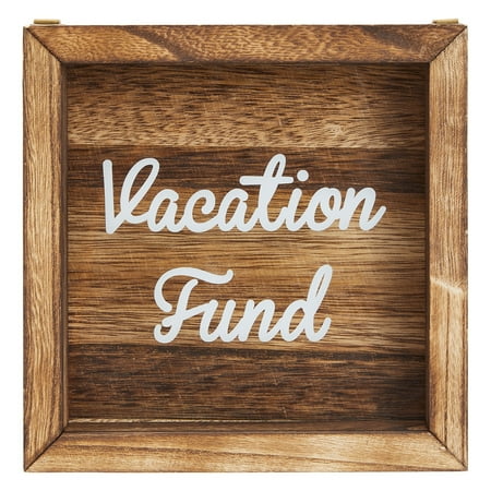 UPC: 0843128186931 | Genie Crafts Wooden Shadow Box Bank Vacation Fund (7.1 x 1.8 inches)