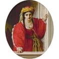thumbnail image 2 of Abraham Solomon 15x17 Black Ornate Wood Framed Double Matted Museum Art Print Titled - Juliet at Her Balcony (1861), 2 of 5