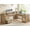 Oak, variant on Farmhouse L Shaped Desk with Storage, Rustic Corner Desk with Monitor Stand, 2 File Drawers & 1 Cabinet, Home Office Desk with Spacious Desktop, Large PC Workstation, White & Black Top