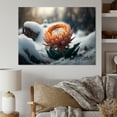 thumbnail image 2 of Designart A Blooming Orange Dahlia Flower In Winter II Canvas Wall Art, 2 of 5