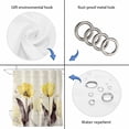 thumbnail image 5 of Yellow Flower Bathroom Shower Curtains with 12 Hooks Polyester Waterproof Shower Curtain for Stalls and Bathtubs Farmhosue Country Vintage Butterfly Floral Decorative Bathroom Curtain 66x72 Inches, 5 of 8
