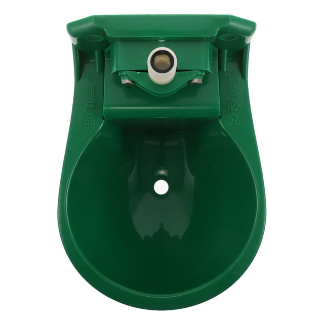 GOOHOCHY Bebedero automático para ovejas y cabras con válvula de flotador. Bebedero de plástico verde para ganado, caballos, perros y cerdos con orificio de drenaje.
