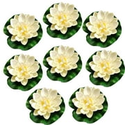 8Pcs Artificial Floating Foam Lotus Flower,with Water Lily Pad Ornanment ,Perfect for Patio Koi Pond Pool Aquarium Home Garden Wedding Party Decor
