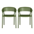 thumbnail image 2 of WestinTrends Playa Outdoor Modern Stackable Plastic Resin Patio Dining Armchair (Set of 2), Olive Green, 2 of 14