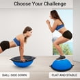 thumbnail image 2 of GloryStar 25 Inch Half Balance Ball Trainer, Heavy Duty 1600 lbs Capacity Stability Ball with Nonslip Base, Inflatable Design, 2 Resistance Bands, Pump, and Extra Ball for Home Fitness, 2 of 7