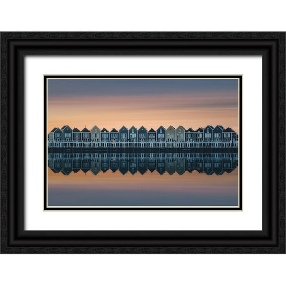 De Franzoni, Thomas 14x11 Black Ornate Wood Framed with Double Matting Museum Art Print Titled - Drifting Houses