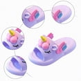 thumbnail image 6 of TOWED22 Toddler Little Kids Slide Sandals Comfy Non-slip Unicorn Summer Beach Pool Water Shoes Thick Sole Boys Girls Shower Slippers(Purple,1), 6 of 6