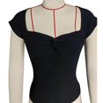 thumbnail image 1 of Top ajustado con nudo torcido, top con nudo torcido en forma de corazón para mujer, top con nudo torcido en la parte delantera, construcción resistente, 1 of 2