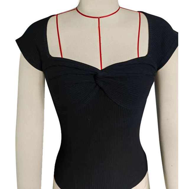 Top ajustado con nudo torcido, top con nudo torcido en forma de corazón para mujer, top con nudo torcido en la parte delantera, construcción resistente