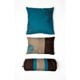 thumbnail image 7 of 7 Pc Brown, Teal and Taupe Floral Striped Design Cal King Size Comforter set, by Legacy Decor, 7 of 7