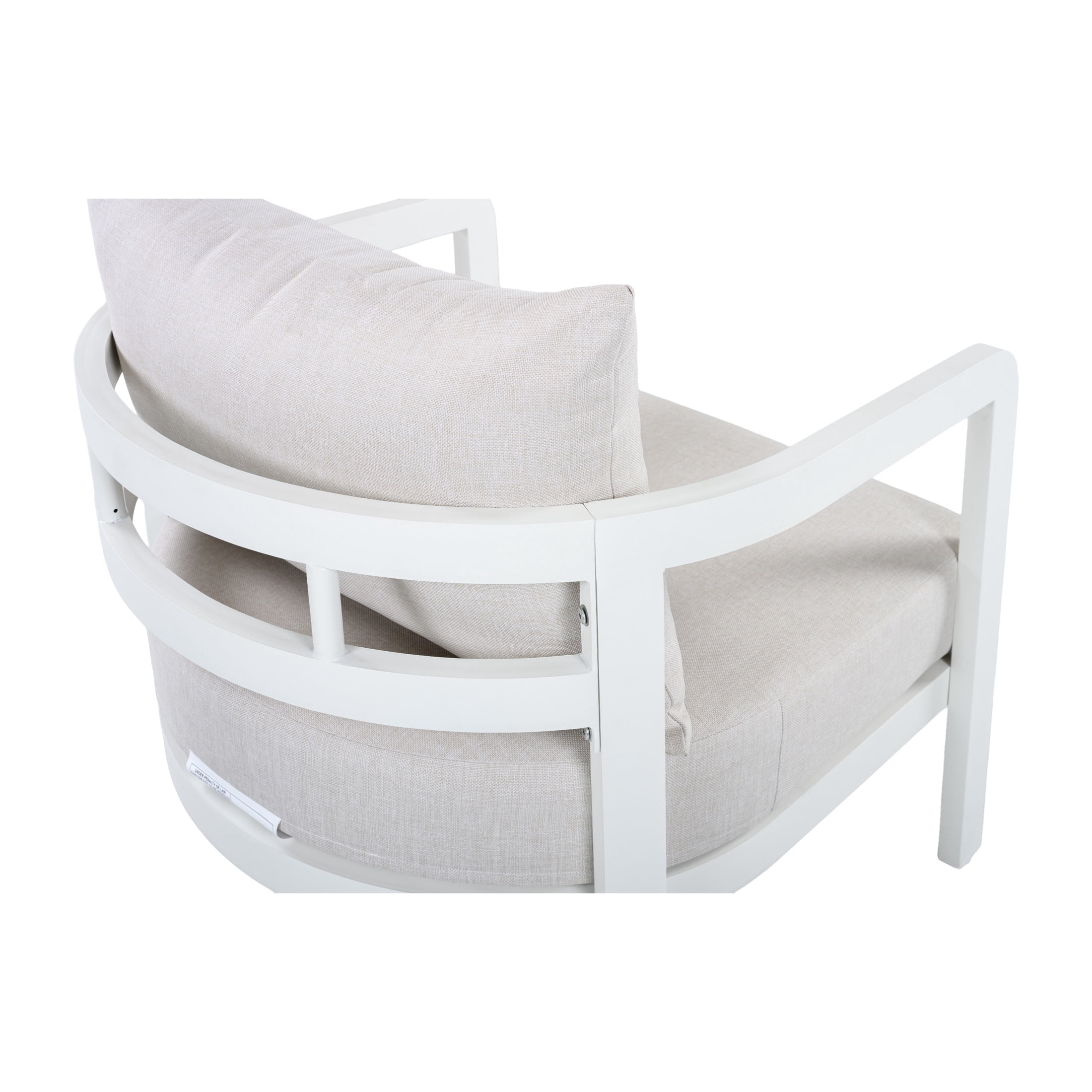 Christopher Knight Home Outdoor Lounge Chair, Aluminum Frame with Cushions, White + Beige