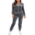 thumbnail image 2 of Ladies 2 Piece Tracksuits with Zipper Hoodie Sweatshirt and Sweatpants, 2 of 8