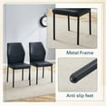 thumbnail image 3 of Dining Chairs Set of 6, Paproos PU Leather Upholstered Dining Chairs, Mid Century Accent Chair Side Chair with High Backrest and Metal Legs, Dining Kitchen Living Room, Black, 3 of 7