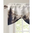 thumbnail image 3 of Tie Up Valance Curtain for Kitchen, Vintage Black Tree Forest Mountain Rod Pocket Short Curtains Adjustable Tie-Up Shade Valances, Nature Scenery Window Treatment for Bathroom Living Room Bedroom, 3 of 7