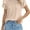Apricot, variant on MORTTIC Women's Summer Ruffle Sleeve Blouse Casual Crew Neck Work Tops for Office or Daily Wear, S