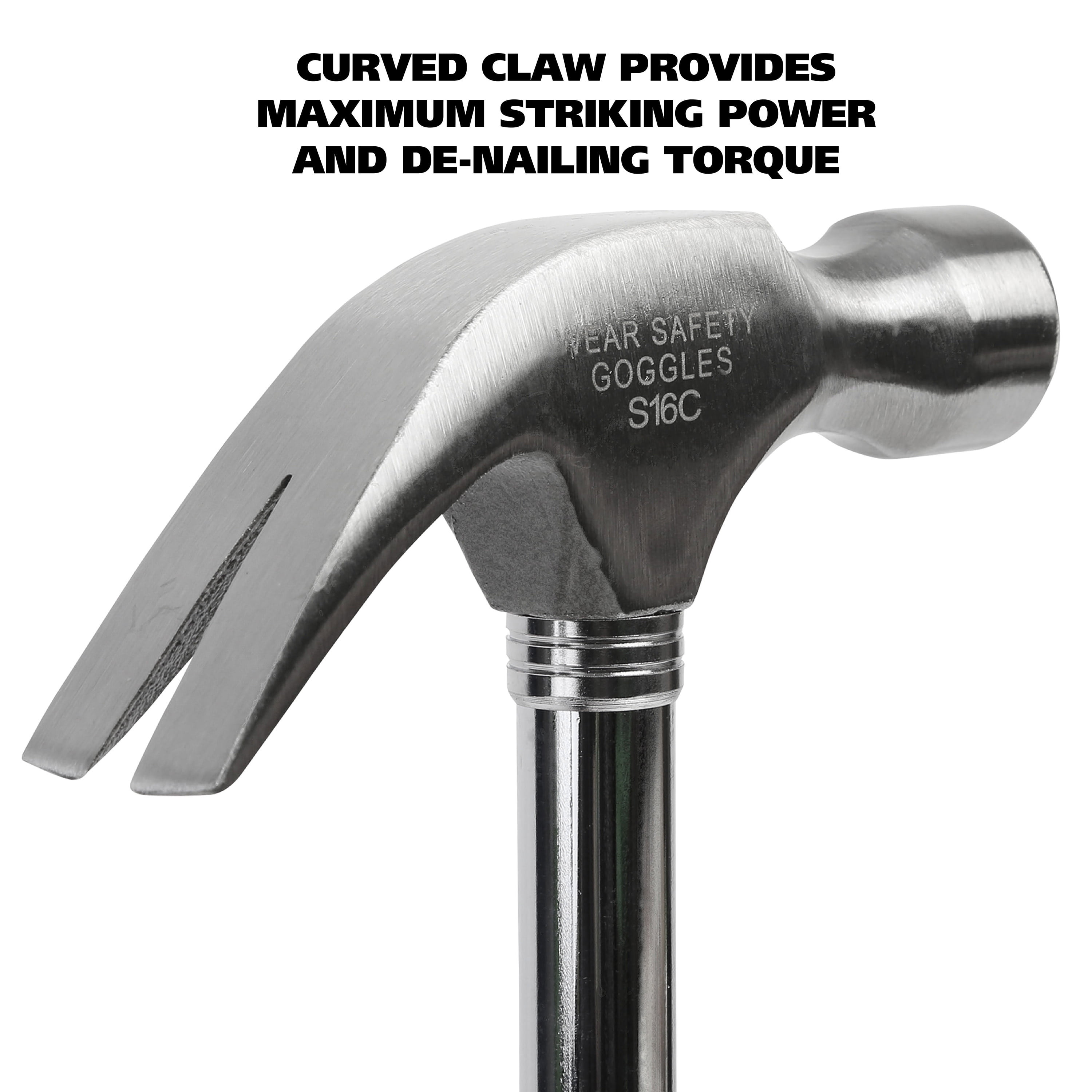 GreatNeck Curved Claw Steel Hammer with Oversized Slip-Risistant Handle, 16 oz