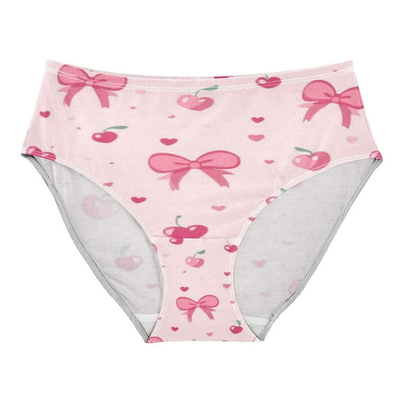Women's Underwear Bows and Hearts Pattern Hipster Panties Underwear for women, X-Small