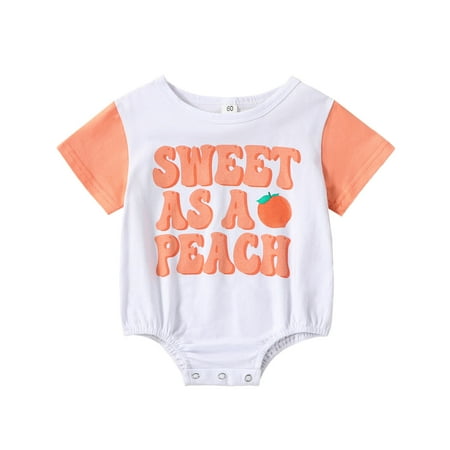 

Toddler Baby Girls Climbing Clothes Short Sleeve Letter Prints Pullover Romper Sweatshirt Bodysuits For 0-3 Months
