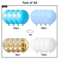 thumbnail image 2 of Juego de 60 globos blancos, dorados y azules, globos de látex para decoración., 2 of 5