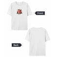 thumbnail image 6 of T Shirts for Women Short Sleeve Cotton Crewneck T-Shirt, Christmas Poinsettia Flowers Embroidery Tee Tops Casual Basic T-Shirts, XS-5XL White XXL, 6 of 7