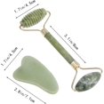 thumbnail image 2 of Generic 2pcs Natural Jade Stone Facial Massager Tool Set Smooth Texture, 2 of 6