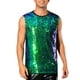 thumbnail image 1 of Camiseta sin mangas Inspire Chic para hombre, cuello redondo, con brillo disco metálico, talla 2XL, verde, 1 of 4