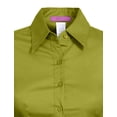 thumbnail image 4 of J. METHOD Women's Button Down Shirt 3/4 Sleeve Roll Up Stretch Collar Office Work Formal Casual Basic Blouse Top, 4 of 5