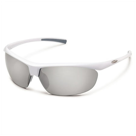 Suncloud Zephyr Polarized Sunglasses White/Silver Mirror Medium/Large Fit
