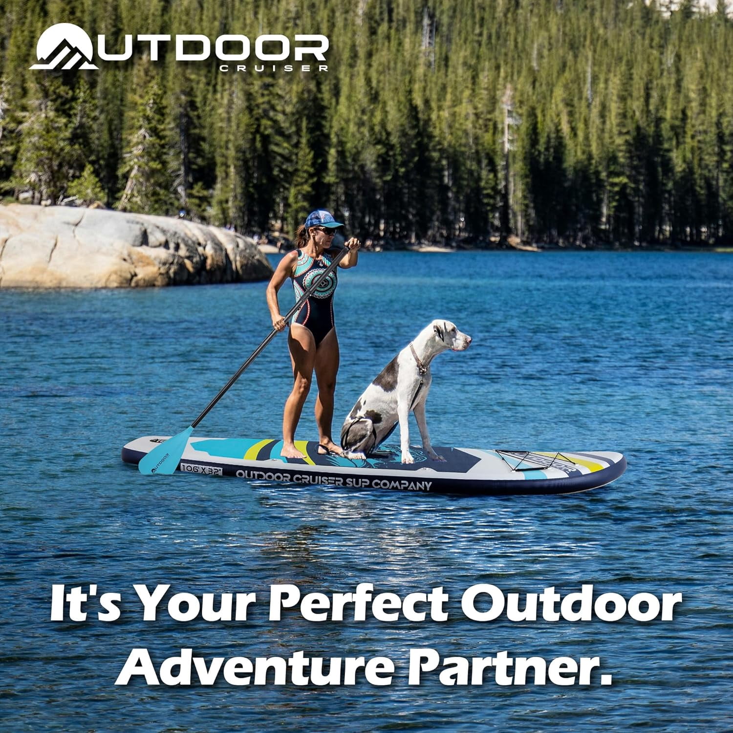 Outdoor Crusier Inflatable Stand Up Paddle Board, Ultra Portable & Lightweight, Wide Stable Non-Slip Design, Complete SUP Accessories, High-Quality Drop-Stitch Material