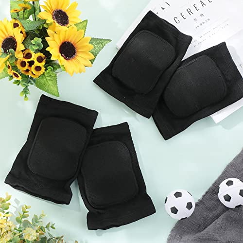 Voylla 12 Pairs Volleyball Knee Pads for Dancers Soft Breathable Knee Braces for Men Women Football Soccer Yoga Skating Wrestling Running Cycling(Medium,Black)