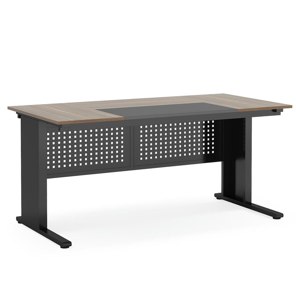 YYAo Gaming Desk, Computer Desk,Industrial L-Shaped Desk, 63" Computer Executive Desk with File Cabinet,Beige & Black