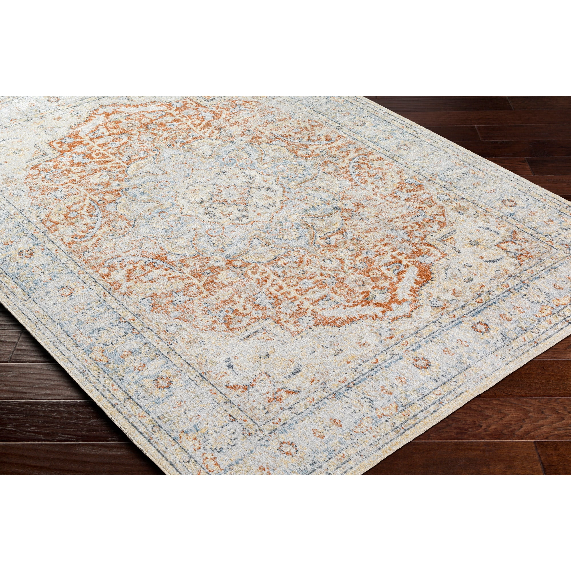 Artistic Weavers  Light Blue/Rust 2'3" x 3'9"  Machine Washable Rectangle Area Rug