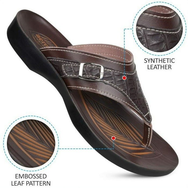 Aerosoft Women s Elmush Comfortable Thong Sandals Size 7 Brown