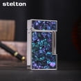 thumbnail image 6 of Kerosene lighter, Top Metal Pocket Lighter Daily Use, Sold Without Fuel.,SKU01005-银底紫贝, 6 of 12