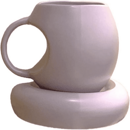 

GZHOUFDXINX Elegant White Ceramic Tea and Coffee Cup Set for Women - 10oz (300ml) Espresso and Cereal Mug with Saucer - Stylish Tea and Coffee Cup and Saucer Set for Milk and Tea - Premiu