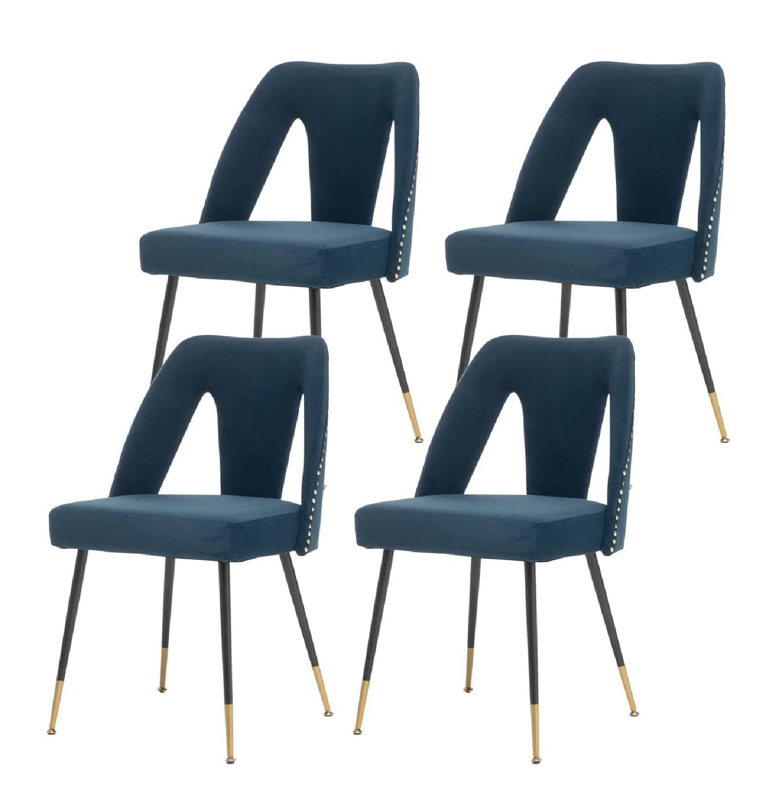 Dining Chairs Cushion Seat Back with Metal Legs Kitchen Dining Room