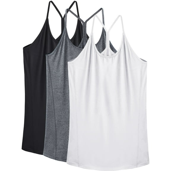 NELEUS Womens Yoga Tank Tops Racerback Athletic Workout Strap Camisole Shirts,Black Gray White,US Size M