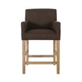 thumbnail image 2 of Christopher Knight Home Armga Fabric Upholstered Wood 26 inch Counter Stools (Set of 2) by  Brown/Weathered Natural, 2 of 5