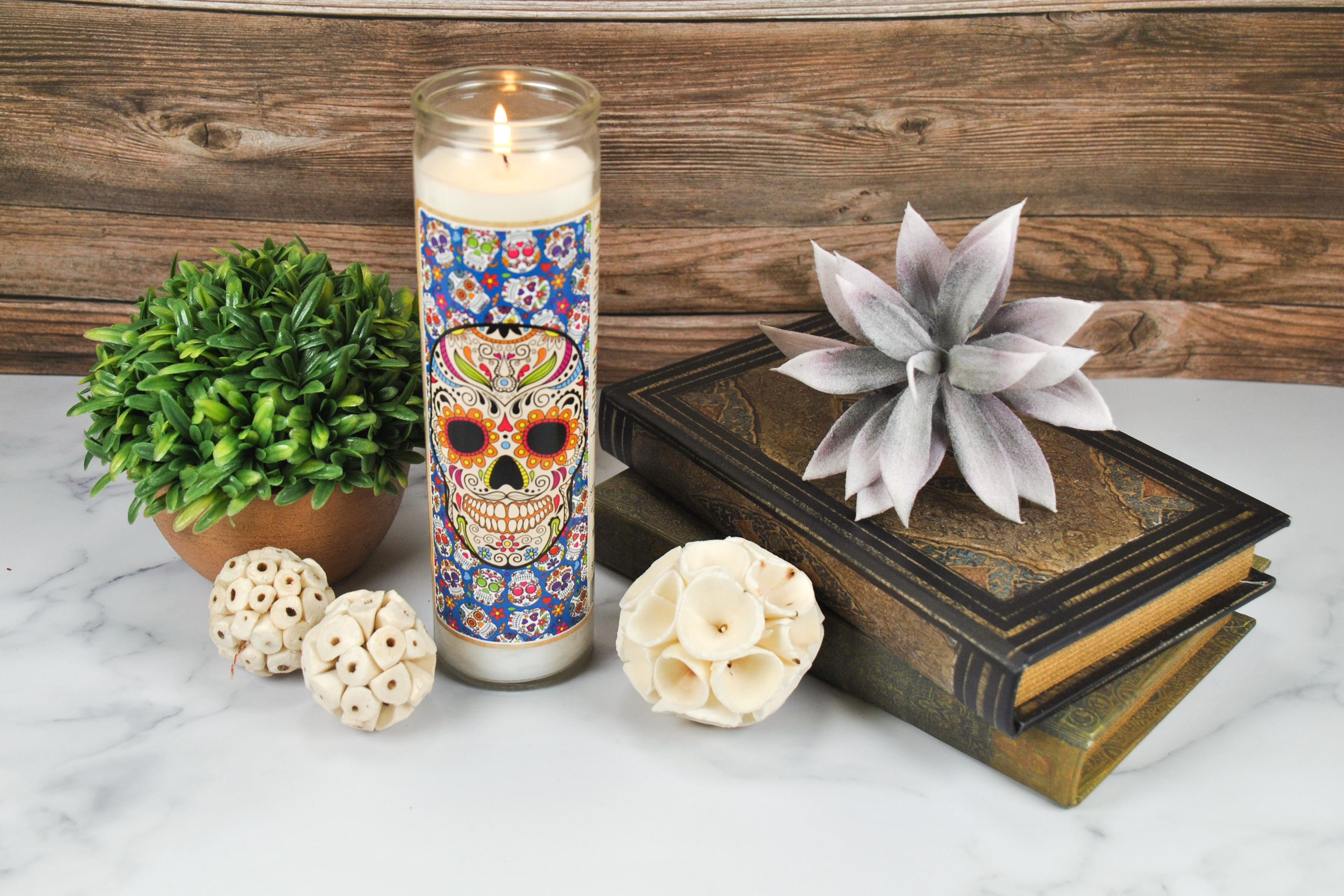 (2 pack) Prayer Candle All Saints Blue, 8 Inch