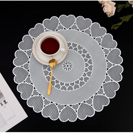 

LINLIN 4 Pack Placemats Round Placemat PVC Placemats Round Placemats Waterproof Oilproof Table Placemats