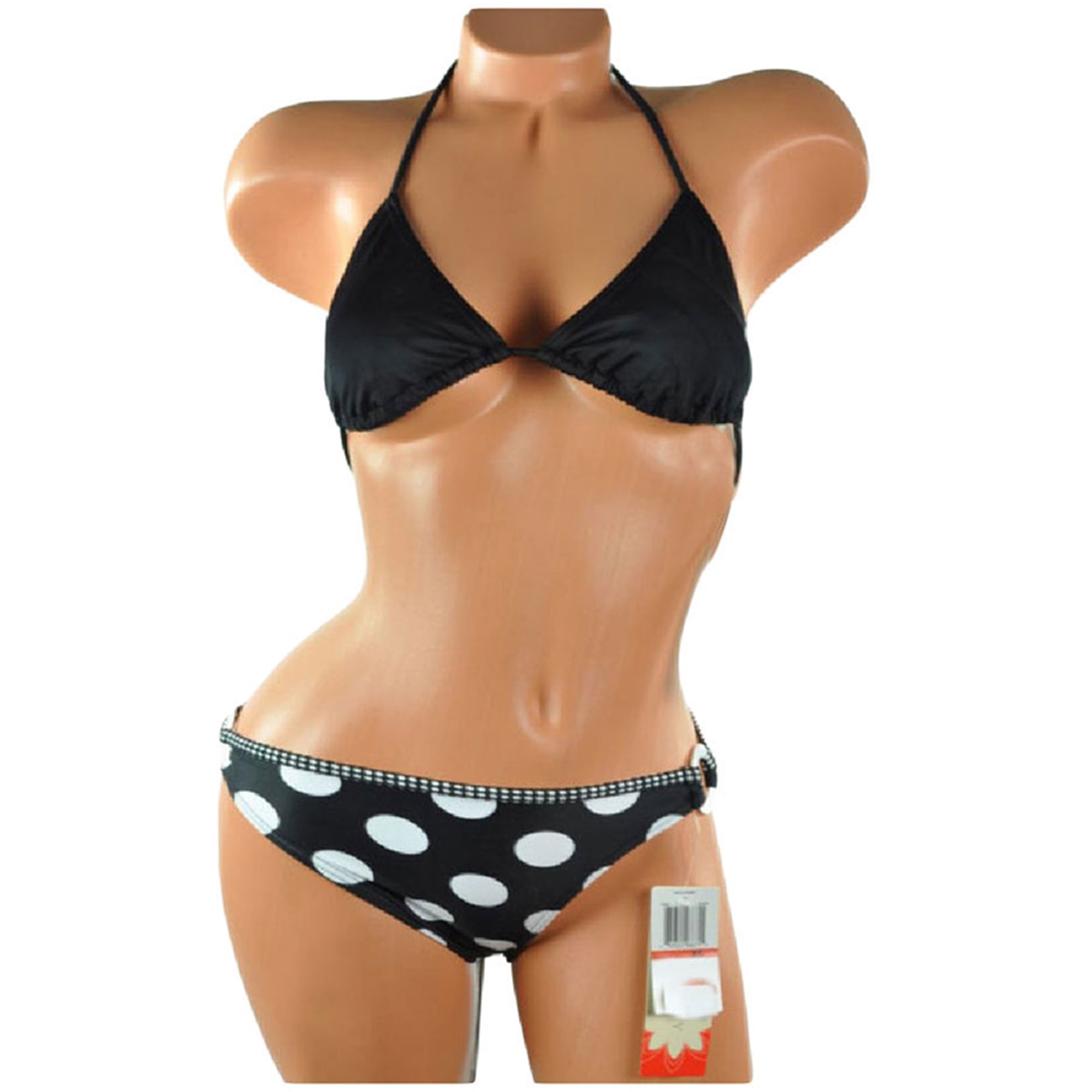 Hula Honey Womens Polka Dot 2 Pièces Bikini, Noir, X-Small