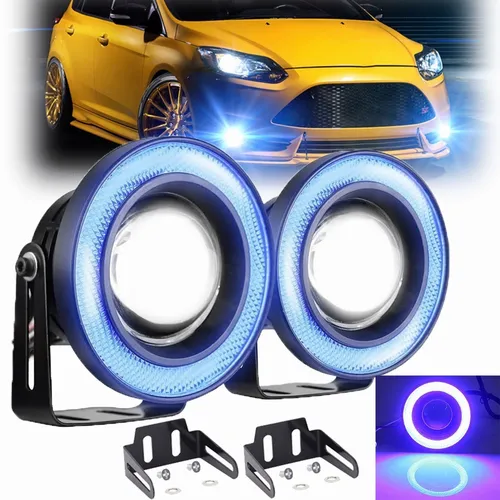 Luces Antiniebla Delanteras Led De 3,5 Ojos De Ángel Azul Malubero Malu1785